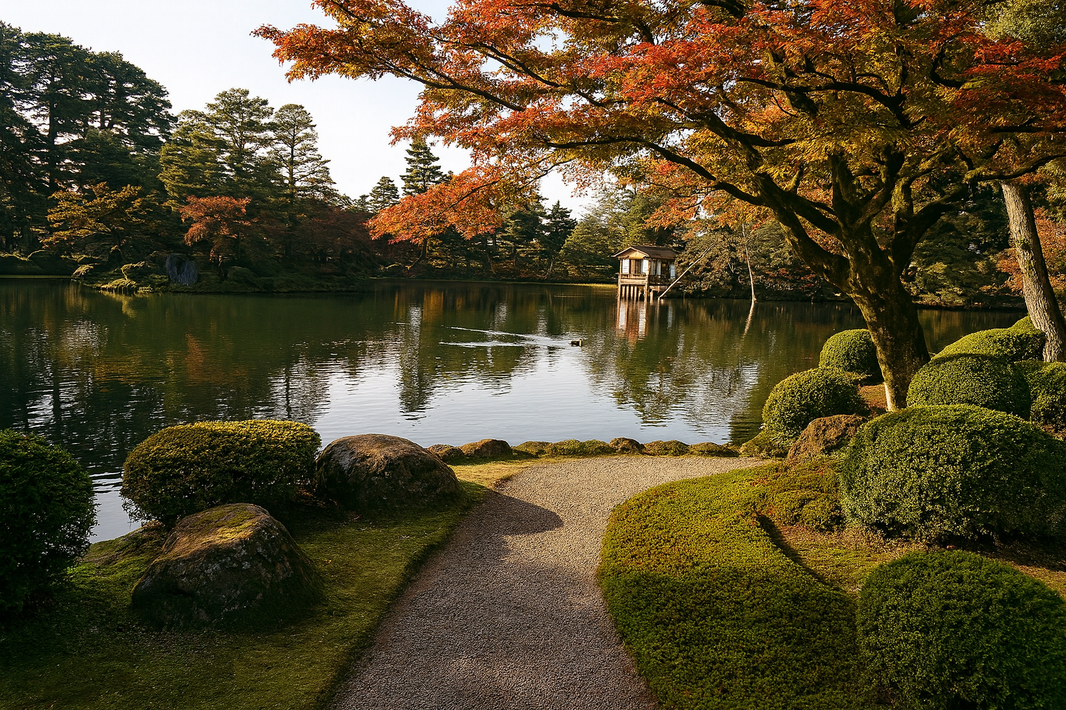 สวน Kenrokuen คานาซาว่า ฤดูใบไม้เปลี่ยนสี