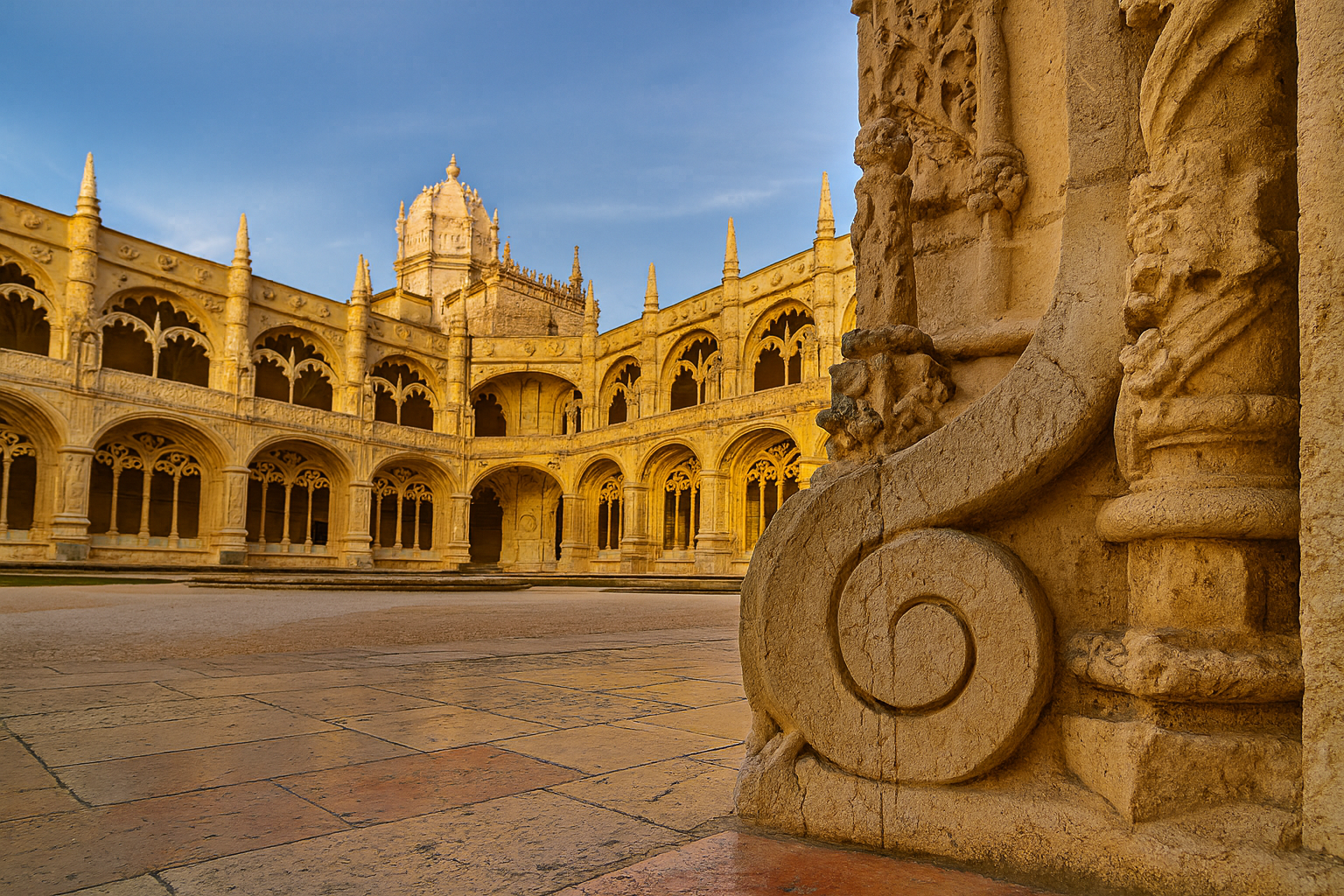 ระเบียงคด Mosteiro dos Jerónimos สถาปัตยกรรม Manueline