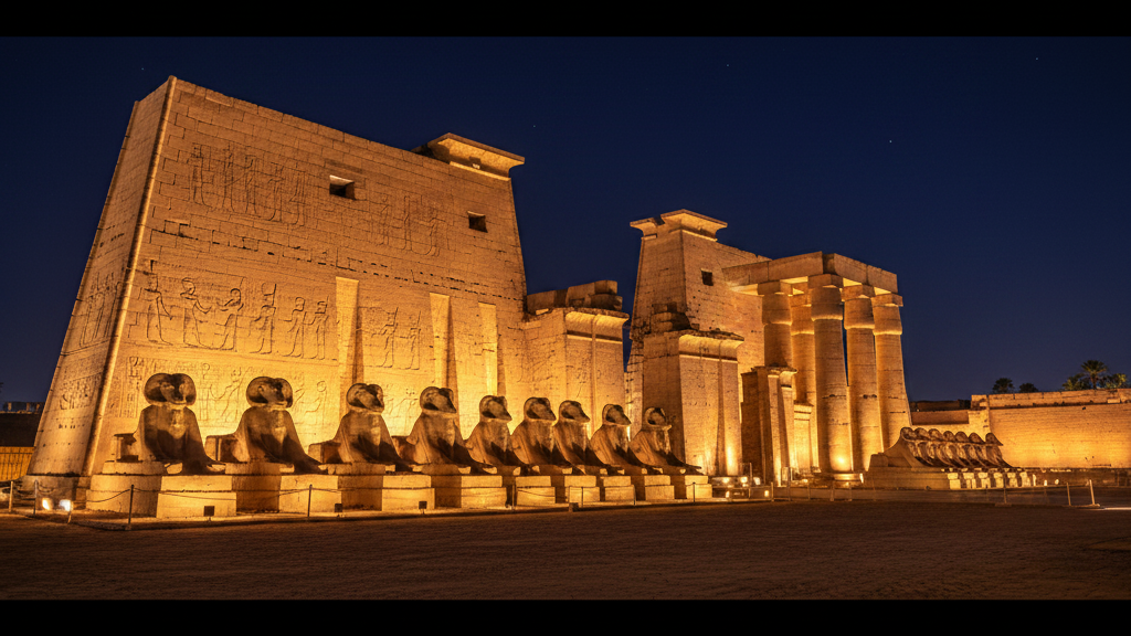 วิหาร Luxor ยามค่ำ