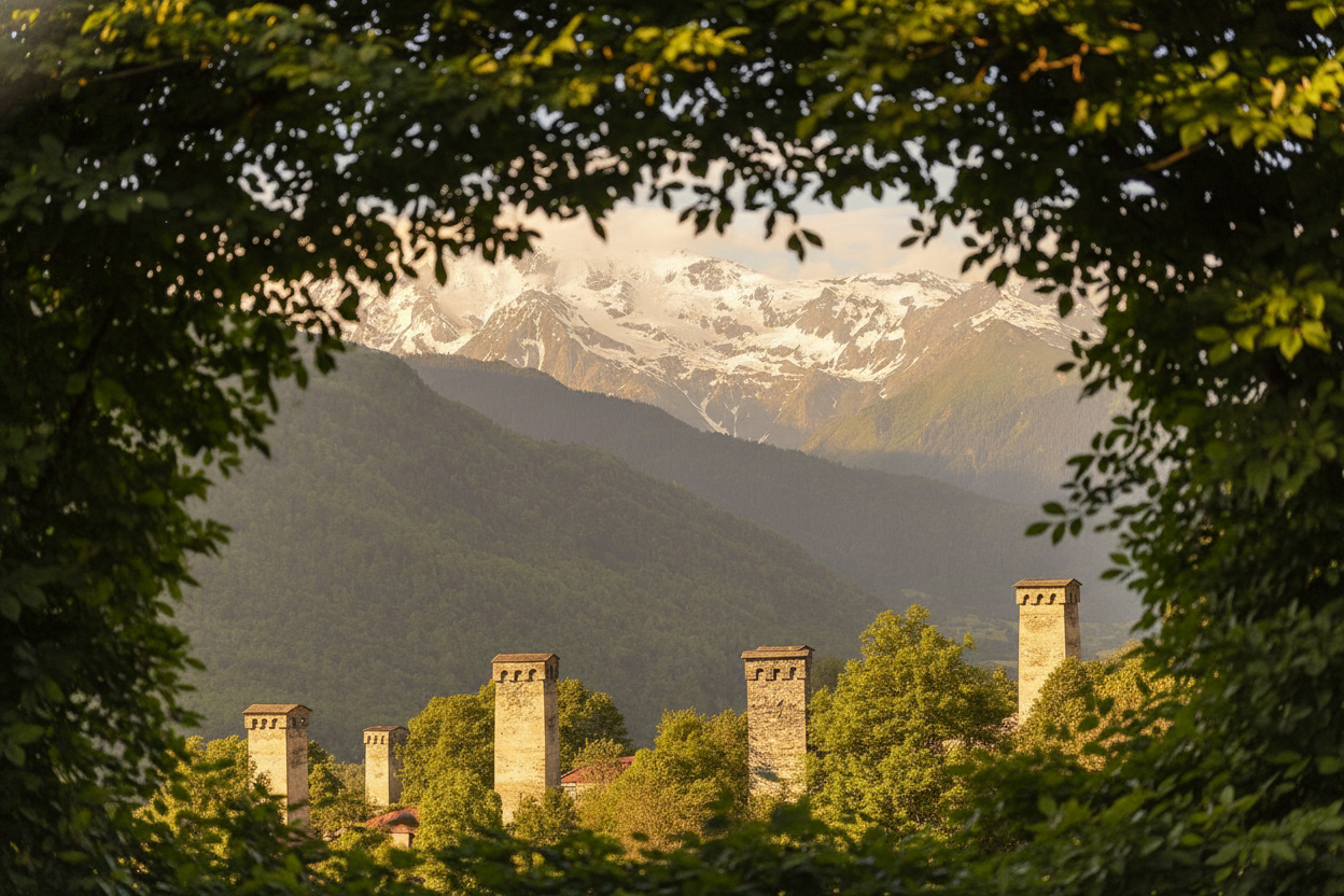 หอคอยหิน Svan ยุคกลางใน Svaneti
