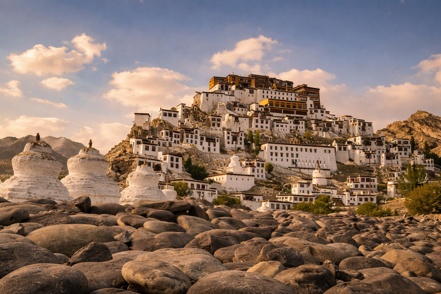 Thiksey Monastery วัดพุทธทิเบตขนาดใหญ่ที่ตั้งตระหง่านบนเนินเขา