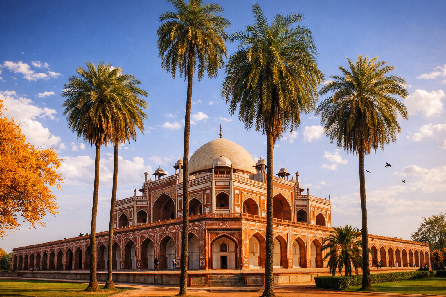 Humayun's tomb สุสานจักรพรรดิหินทรายแดงสไตล์โมกุล มรดกโลก UNESCO