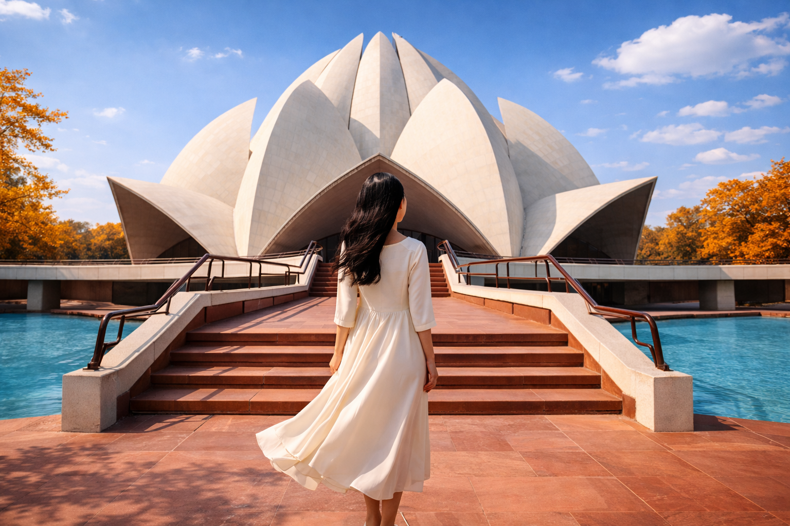  Lotus temple วิหารบาไฮรูปดอกบัวสีขาวบริสุทธิ์ สัญลักษณ์แห่งความสงบและความเป็นหนึ่งเดียวของมนุษยชาติ