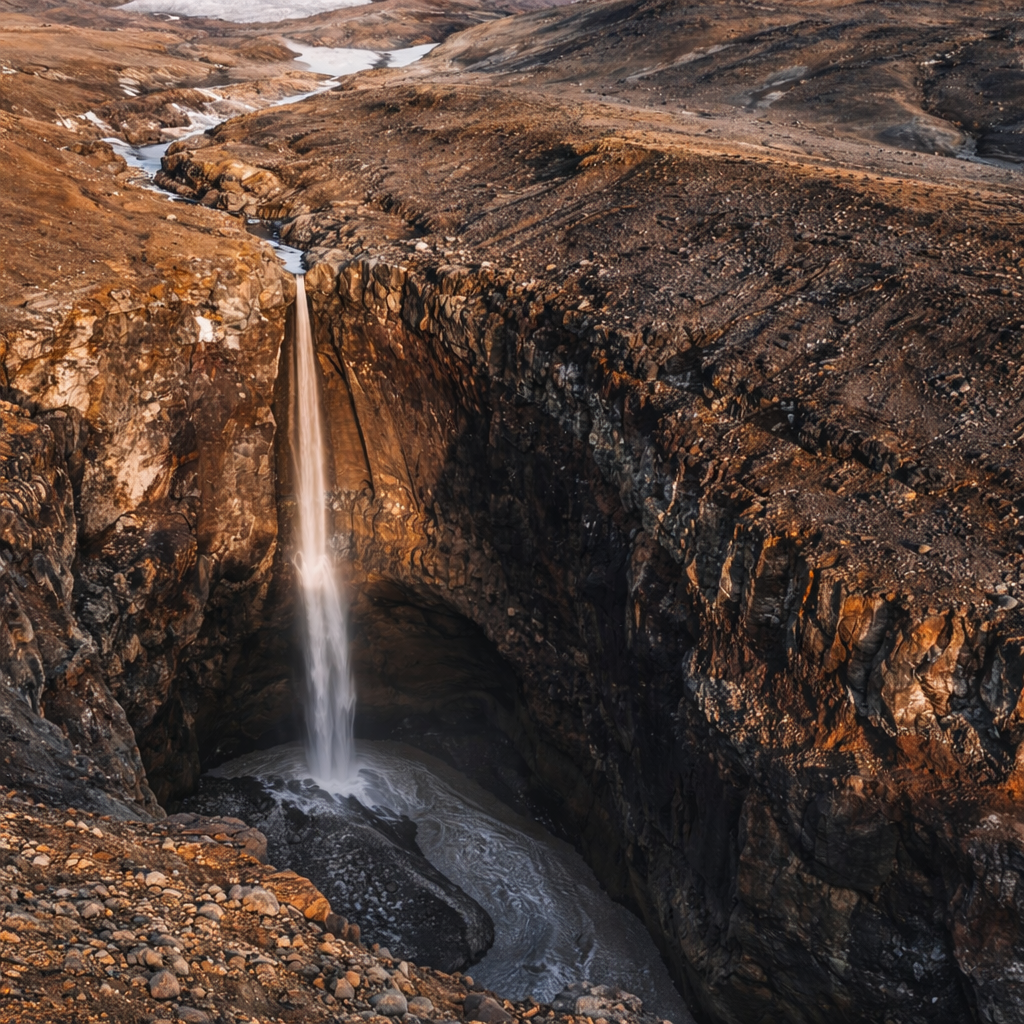Mutnovsky Volcano Waterfall
